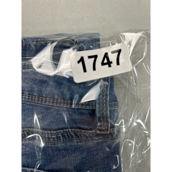 Black Daisy Kate Straight Leg Womens Size 7/28 Jeans Bright Indigo‎ Wash Raw Hem - Picture 11 of 11